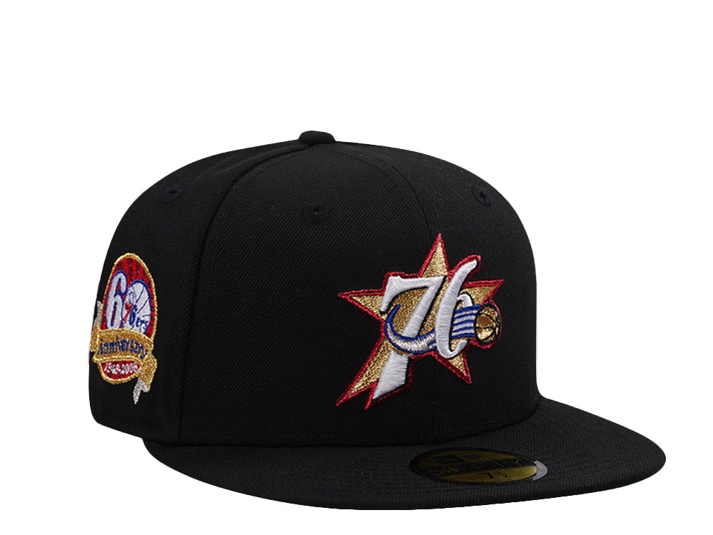 New Era Philadelphia 76ers 60th Anniversary Allen Iverson Black Prime Edition 59Fifty Fitted Hat
