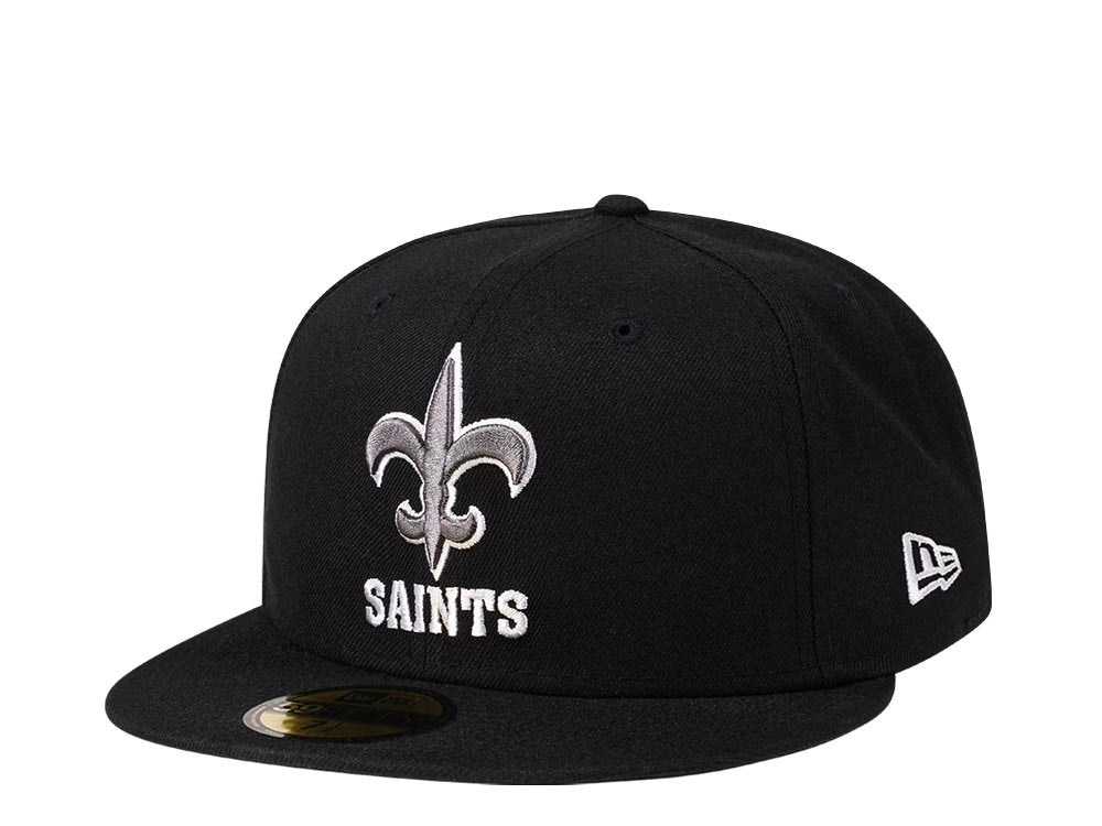 New Era New Orleans Saints Throwback Steel Black Edition 59Fifty Fitted Hat