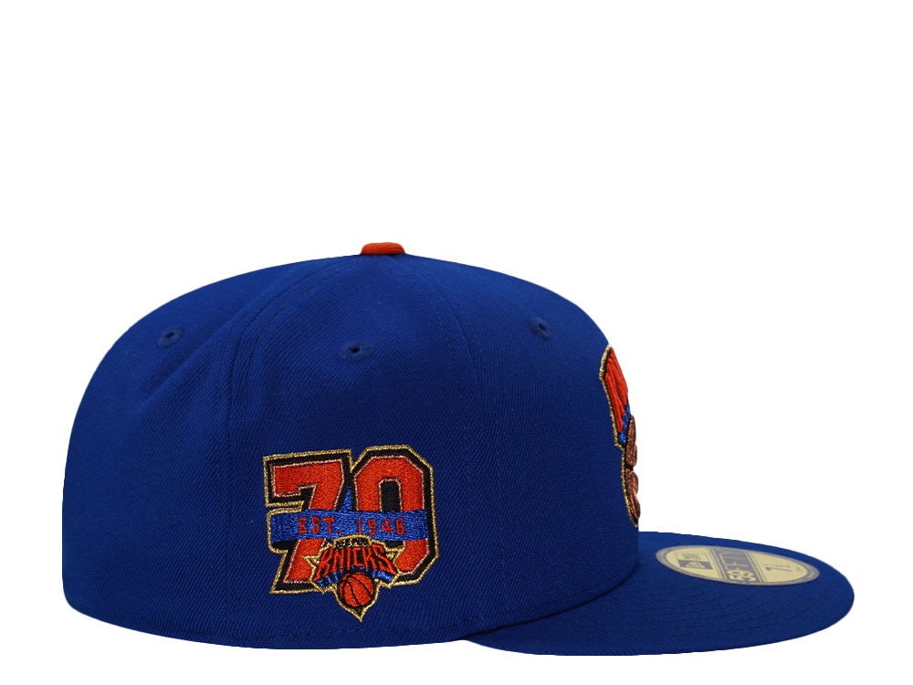 New Era New York Knicks 70th Anniversary Royal Blue Prime Edition 59Fifty Fitted Hat