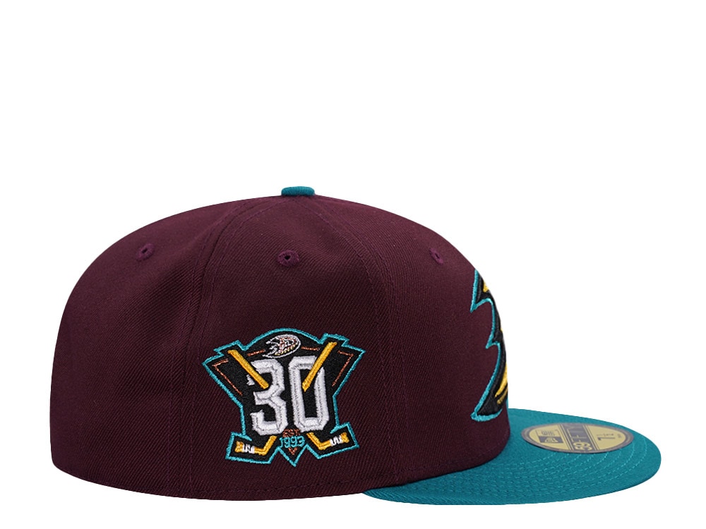 New Era Anaheim Ducks 30th Anniversary Maroon Two Tone Edition 59Fifty Fitted Hat