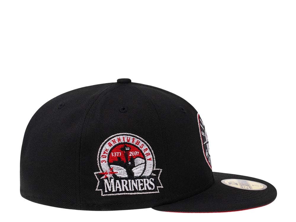 New Era Seattle Mariners 30th Anniversary Black and Red Prime Edition 59Fifty Fitted Hat