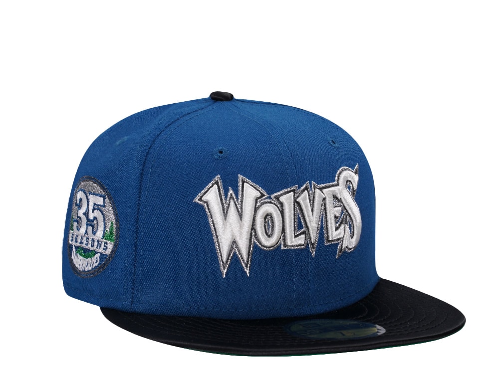 New Era Minnesota Timberwolves 35 Seasons Legend Satin Brime Two Tone Edition 59Fifty Fitted Hat