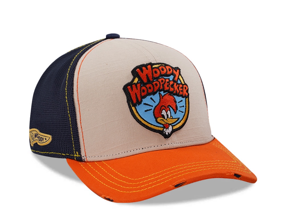 Capslab Woody Woodpecker Distressed Brown Trucker Snapback Hat