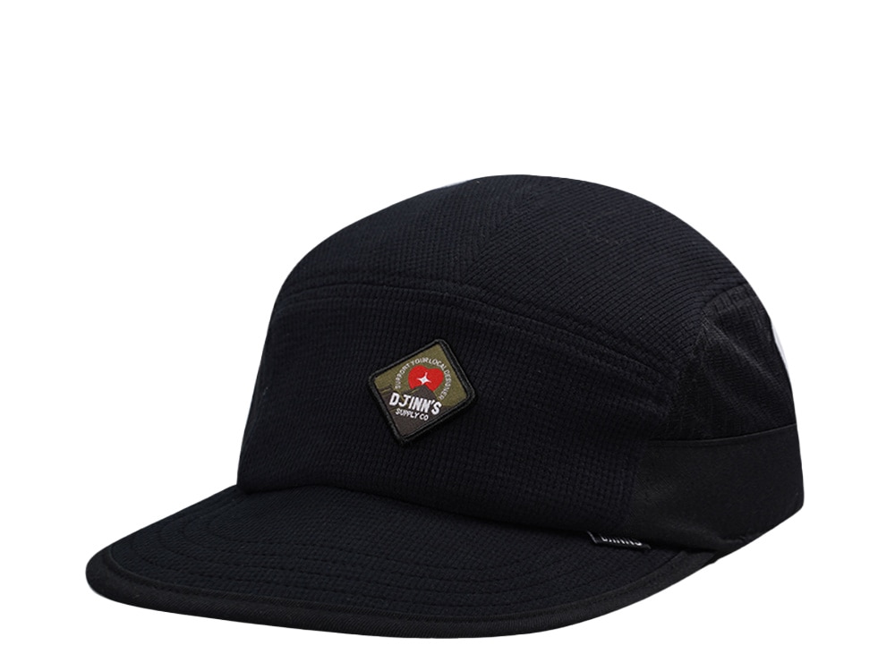 Djinns 5 Panel Black Waffle Mountain Drawcord Strapback Hat