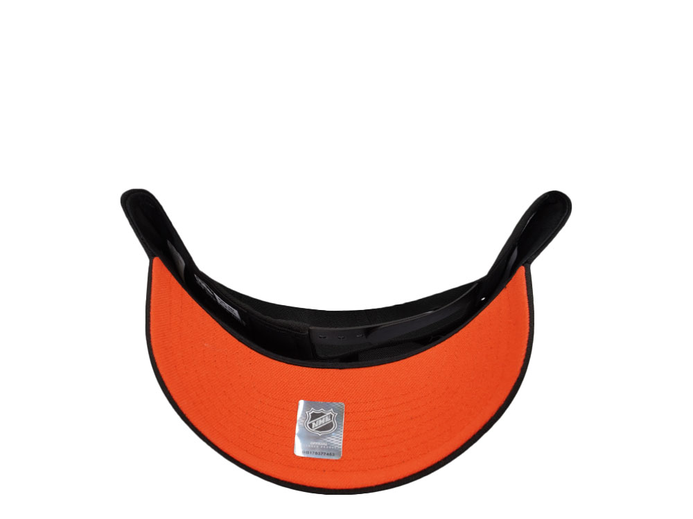 New Era Anaheim Ducks 30th Anniversary Blackout Orange Pop Prime Edition 9Forty A Frame Snapback Hat