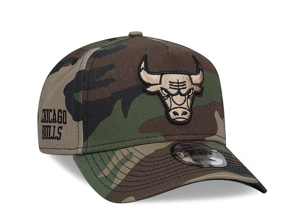 New Era Chicago Bulls C Dub Camo 9Forty A Frame Snapback Cap TOPPERZSTORE.COM