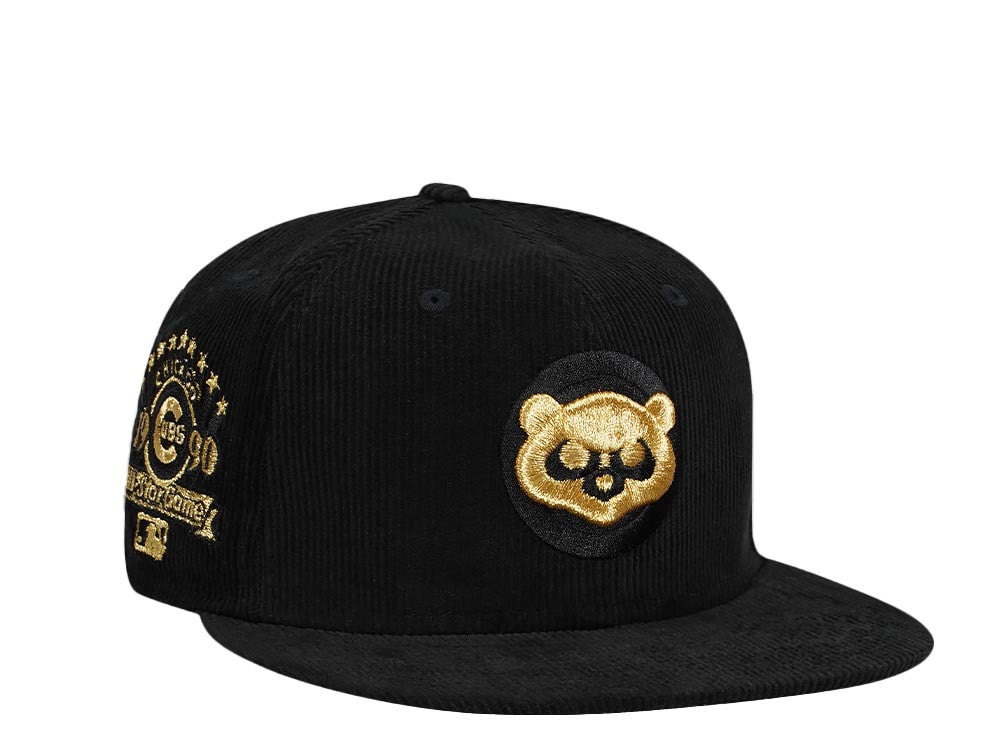 New Era Chicago Cubs All Star Game 1990 Corduroy Black Gold Edition 59Fifty Fitted Hat