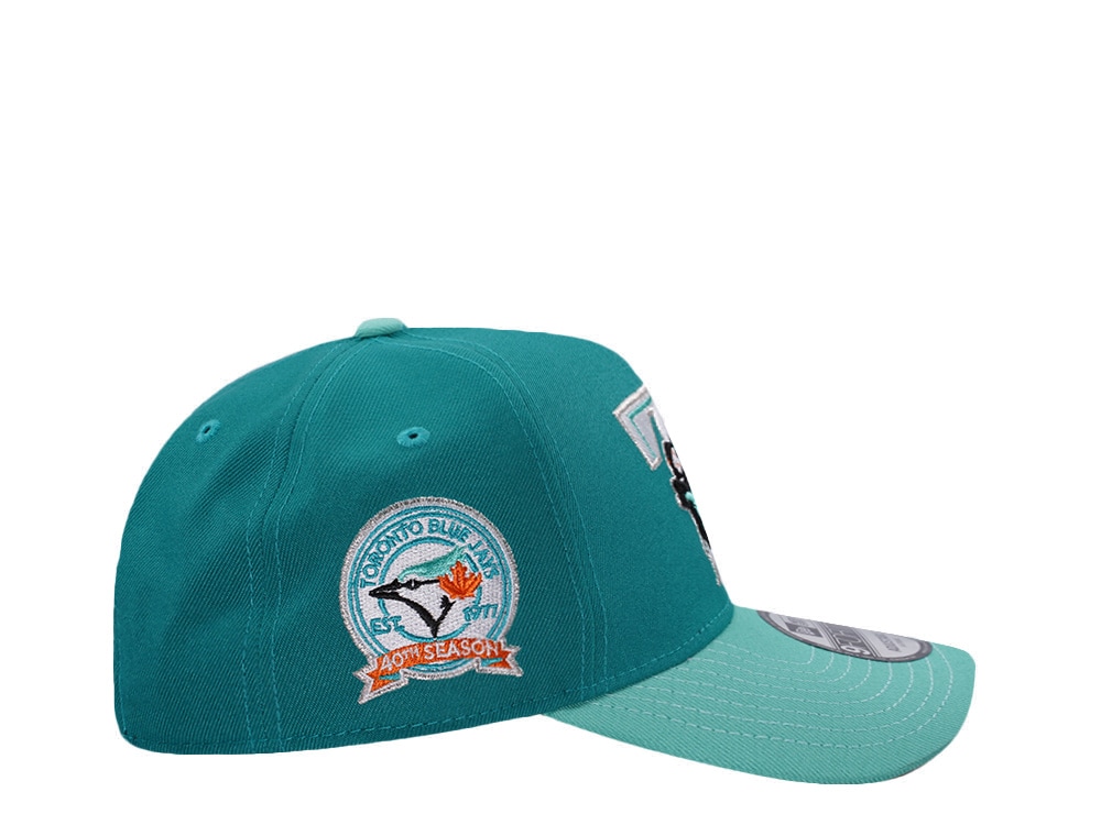 New Era Toronto Blue Jays 40th Anniversary Mint Two Tone Edition 9Forty A Frame Snapback Hat