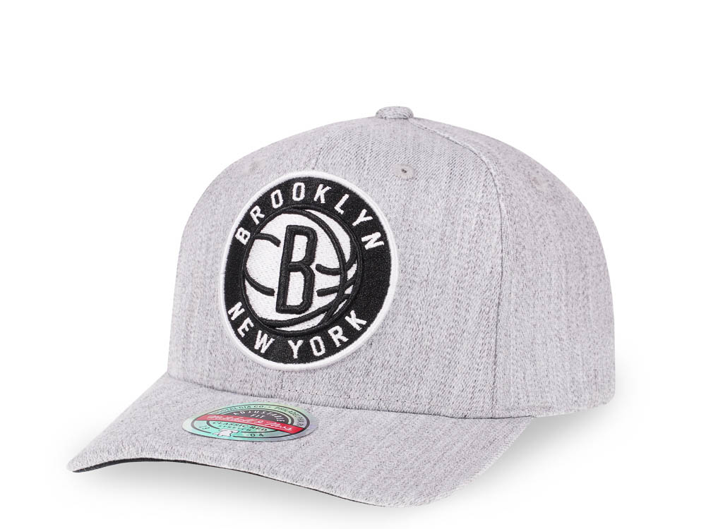 Mitchell & Ness Brooklyn Nets Heather Gray Red Line Flex Snapback Hat