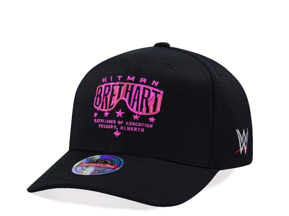 Mitchell & Ness Wrestlemania WWE Bret Hitman Hart Wordmark Classic Red Stretch Snapback Hat