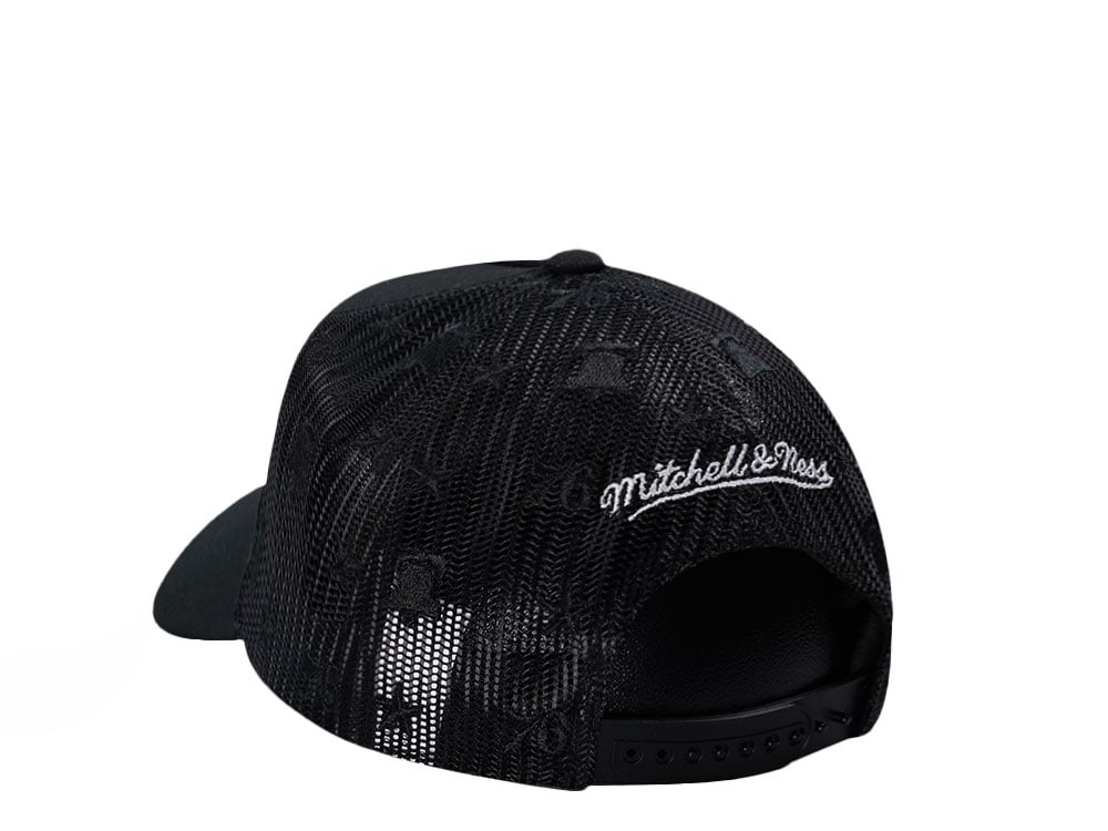 Mitchell & Ness Philadelphia 76ers Black Monogram Trucker Edition Snapback Hat