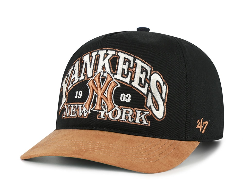 47 Brand New York Yankees Suede Visor Black Hitch Snapback Hat