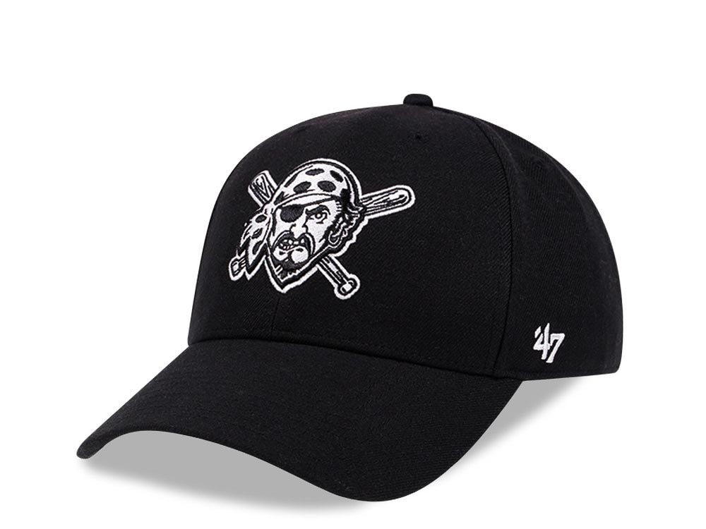47Brand Pittsburgh Pirates Black and White Classic Snapback Hat