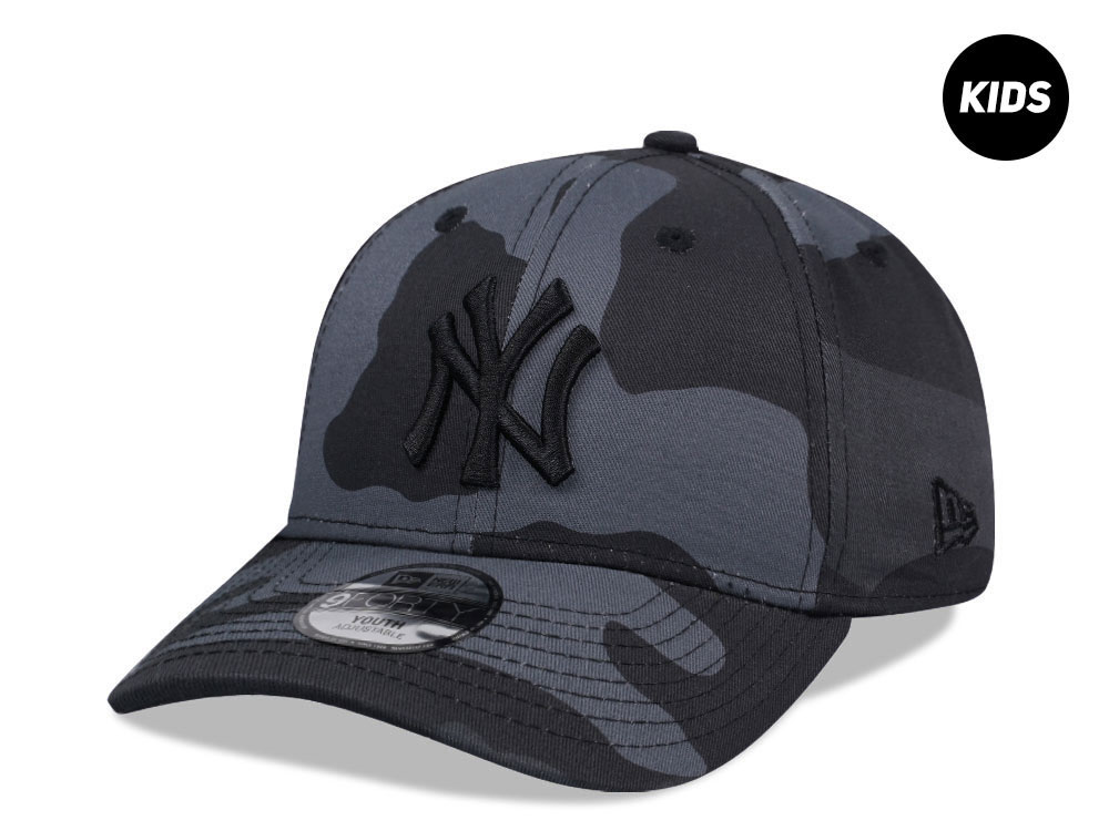 New Era New York Yankees League Essential Gray Camo Kids 9Forty Strapback Hat