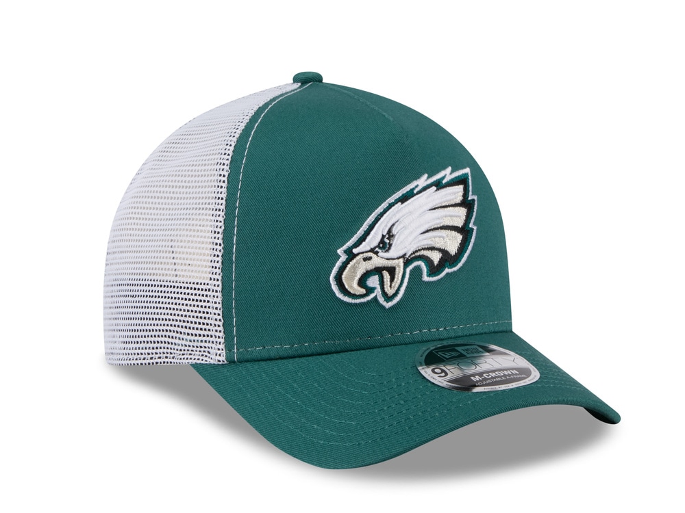 New Era Philadelphia Eagles Official Team Color Edition 9Forty M Crown A Frame Trucker Snapback Hat