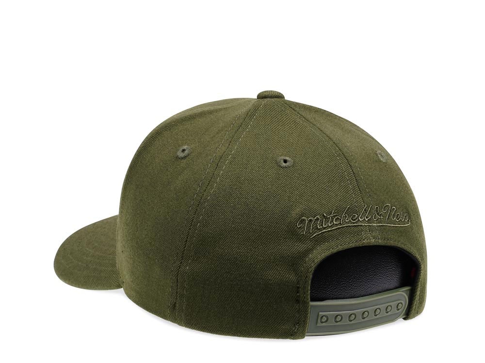 Mitchell & Ness Los Angeles Lakers Wood Leatherbadge Red Line Flex Snapback Hat