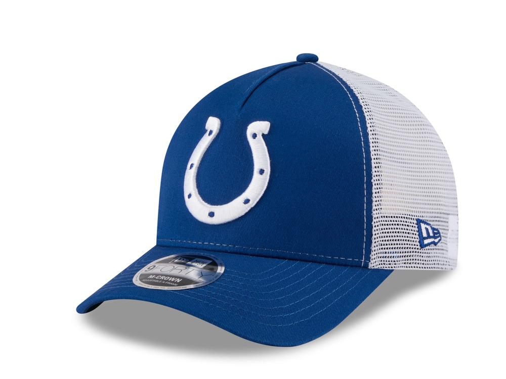 New Era Indianapolis Colts Official Team Color Edition 9Forty M Crown A Frame Trucker Snapback Hat