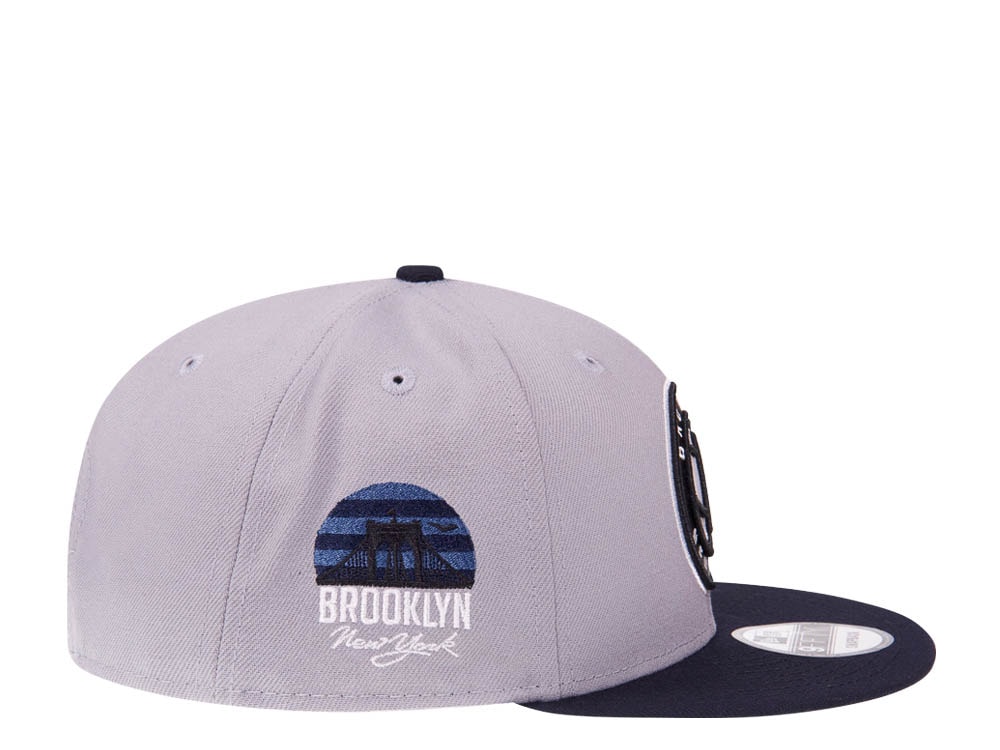 New Era Brooklyn Nets Bridge Gray Navy Edition 9Fifty Snapback Hat
