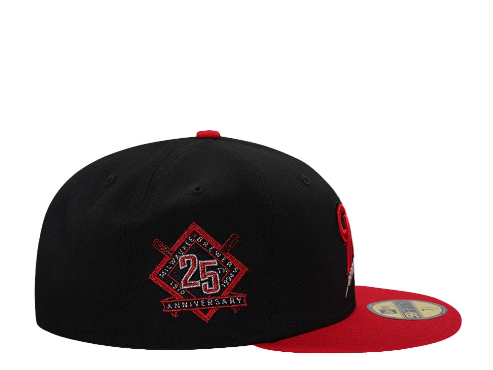 New Era Milwaukee Brewers 25th Anniversary Black Two Tone Edition 59Fifty Fitted Hat