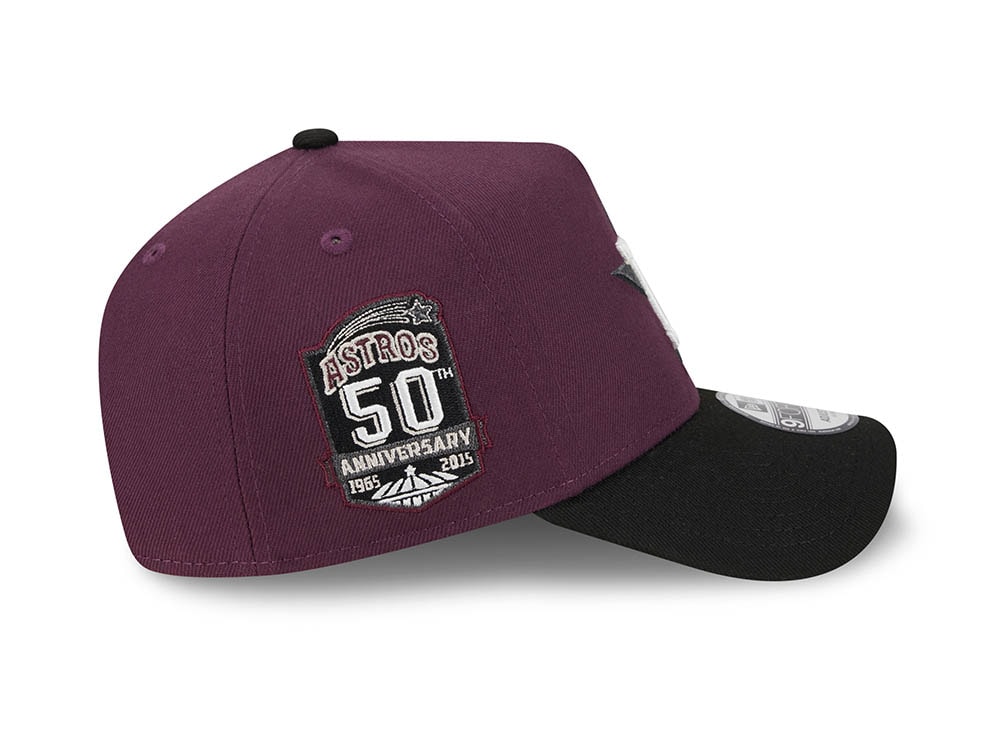 New Era Houston Astros 50th Anniversary Two Tone Plum 9Forty A Frame Snapback Hat