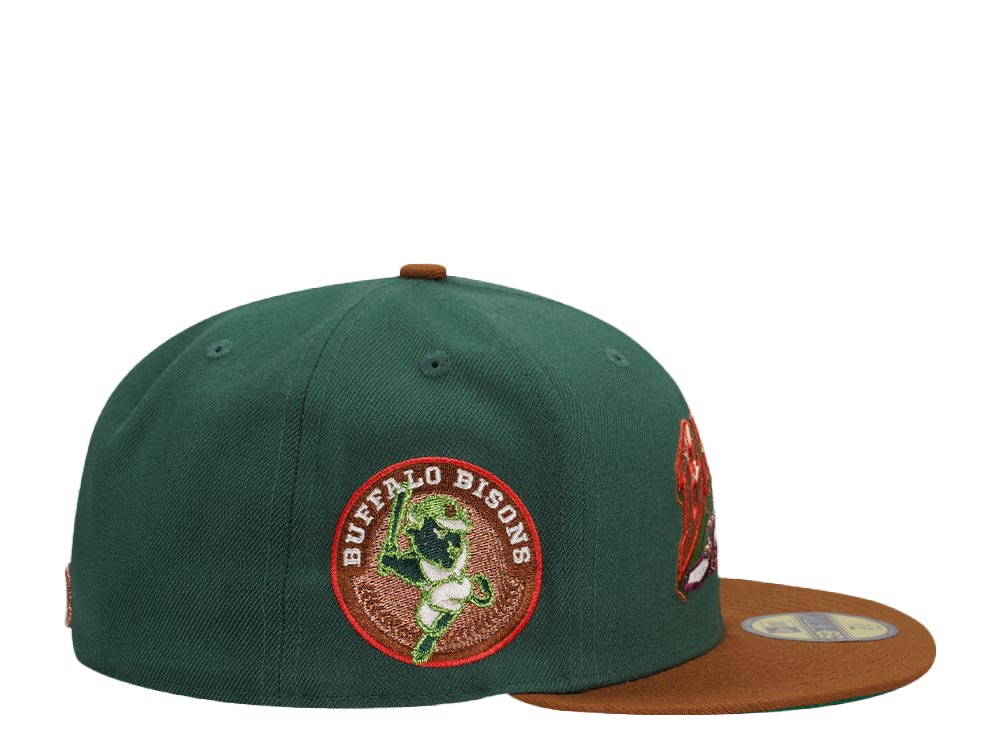 New Era Buffalo Bisons Green Copper Metallic Elite Two Tone Edition 59Fifty Fitted Hat