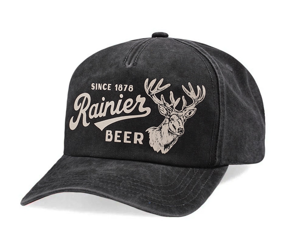 American Needle Walker Rainier Beer Black Edition Snapback Hat