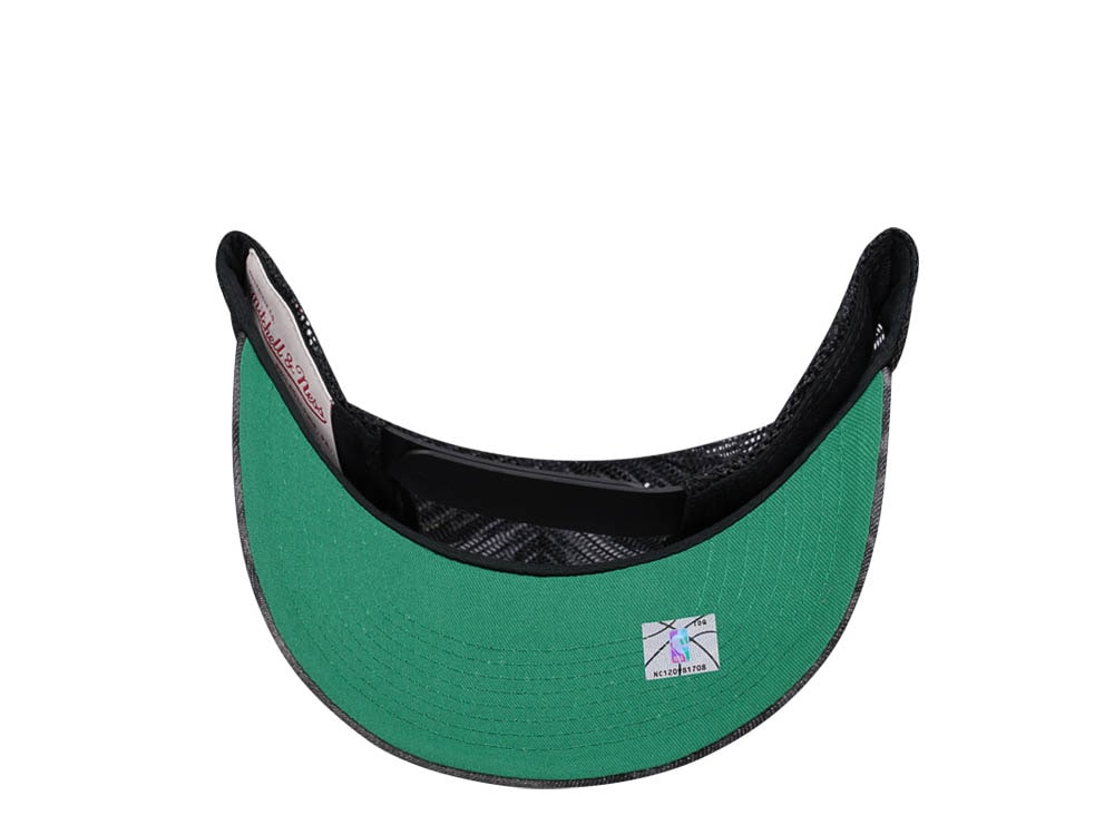 Mitchell & Ness Boston Celtics Burnt Ends Black Trucker Snapback Hat