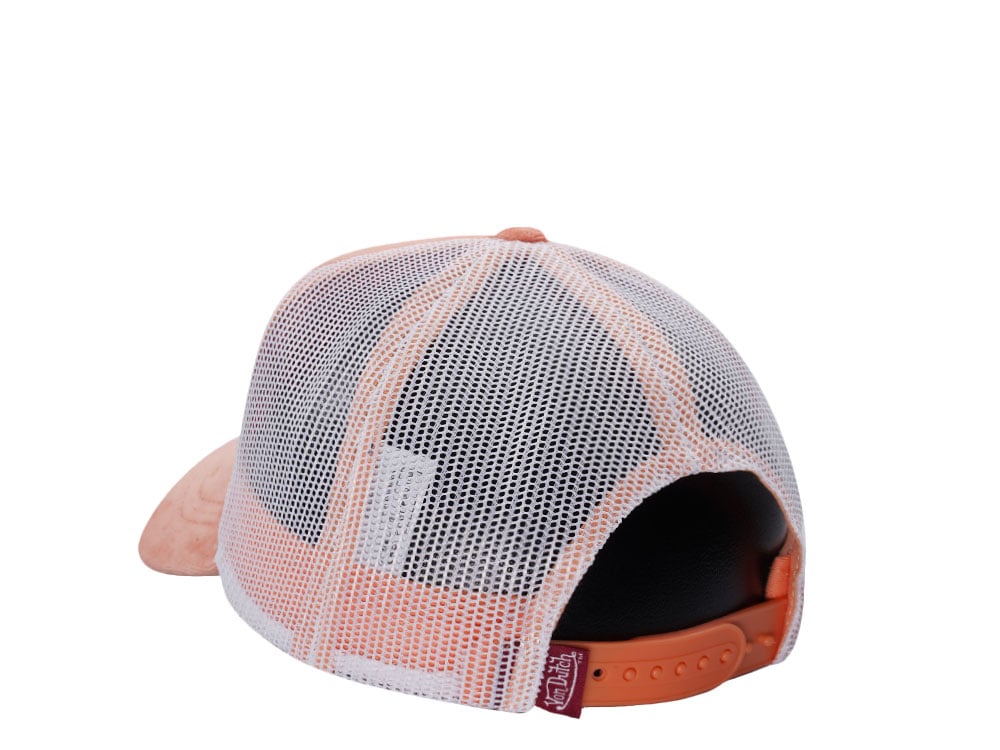Von Dutch Oval Patch Peach Velour Edition Trucker Snapback Hat