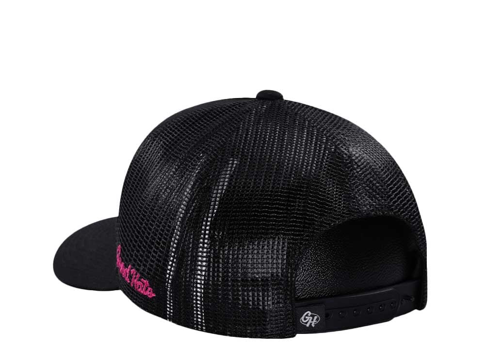 Good Hats Work Less Beach More Black Trucker Edition Snapback Hat