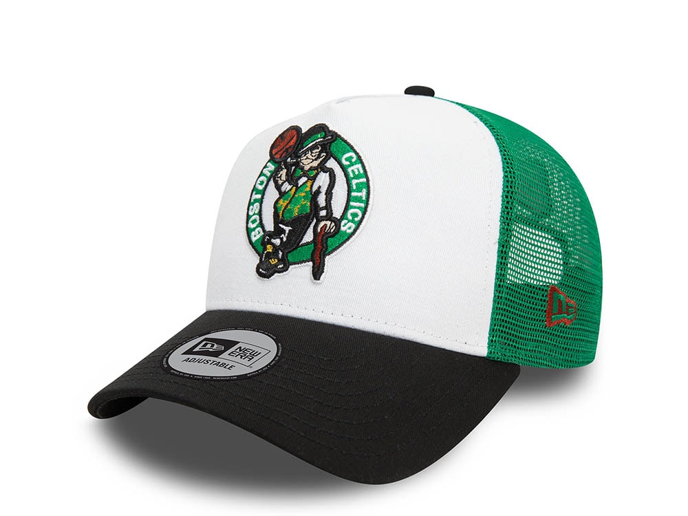 New Era Boston Celtics White 9Forty Trucker A Frame Snapback Hat
