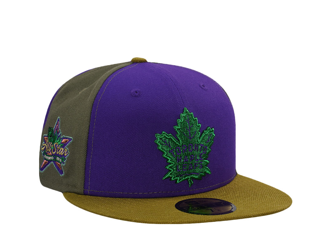 New Era Toronto Maple Leafs All Star Game 2024 Olive Purple Two Tone Edition 59Fifty Fitted Hat