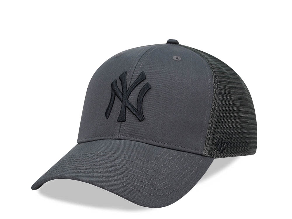 47Brand New York Yankees Charcoal Branson Mesh MVP Trucker Snapback Hat
