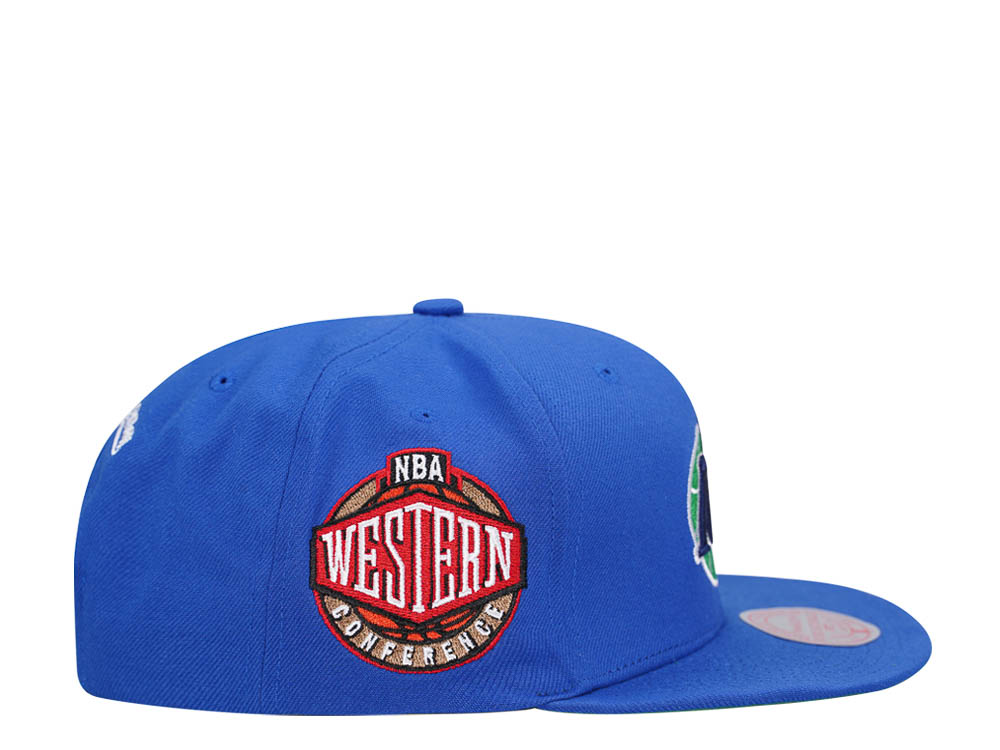 Mitchell & Ness Dallas Mavericks Conference Patch Blue Snapback Hat