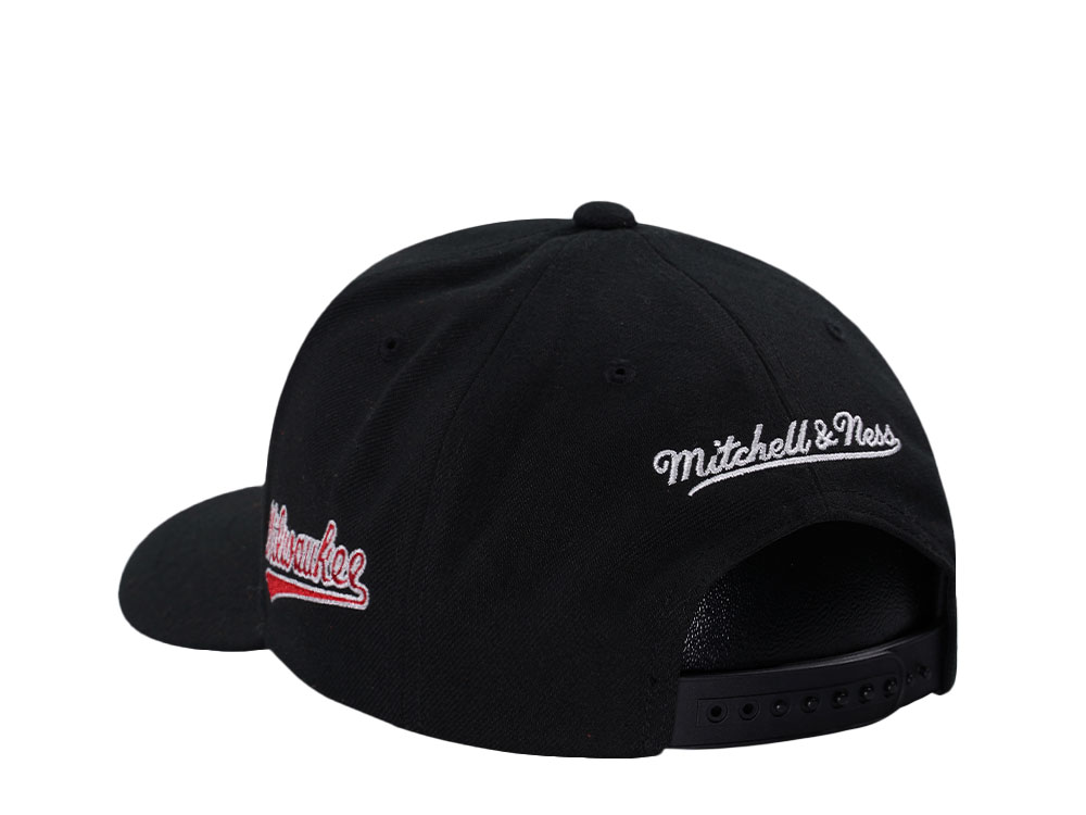 Mitchell & Ness Milwaukee Bucks Hardwood Classic Pro Crown Fit Black Snapback Hat