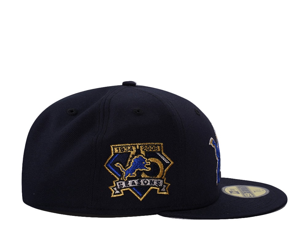 New Era Detroit Lions 75th Anniversary Navy Prime Edition 59Fifty Fitted Hat