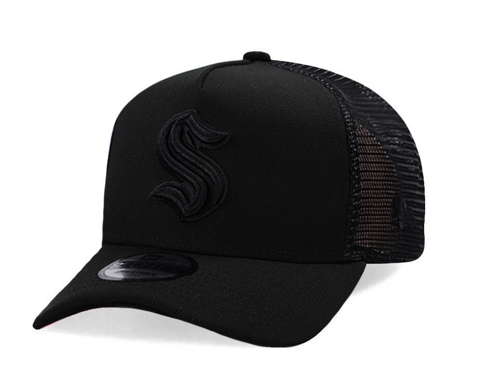 New Era Seattle Kraken Black Prime Edition 9Forty A Frame Trucker Snapback Hat
