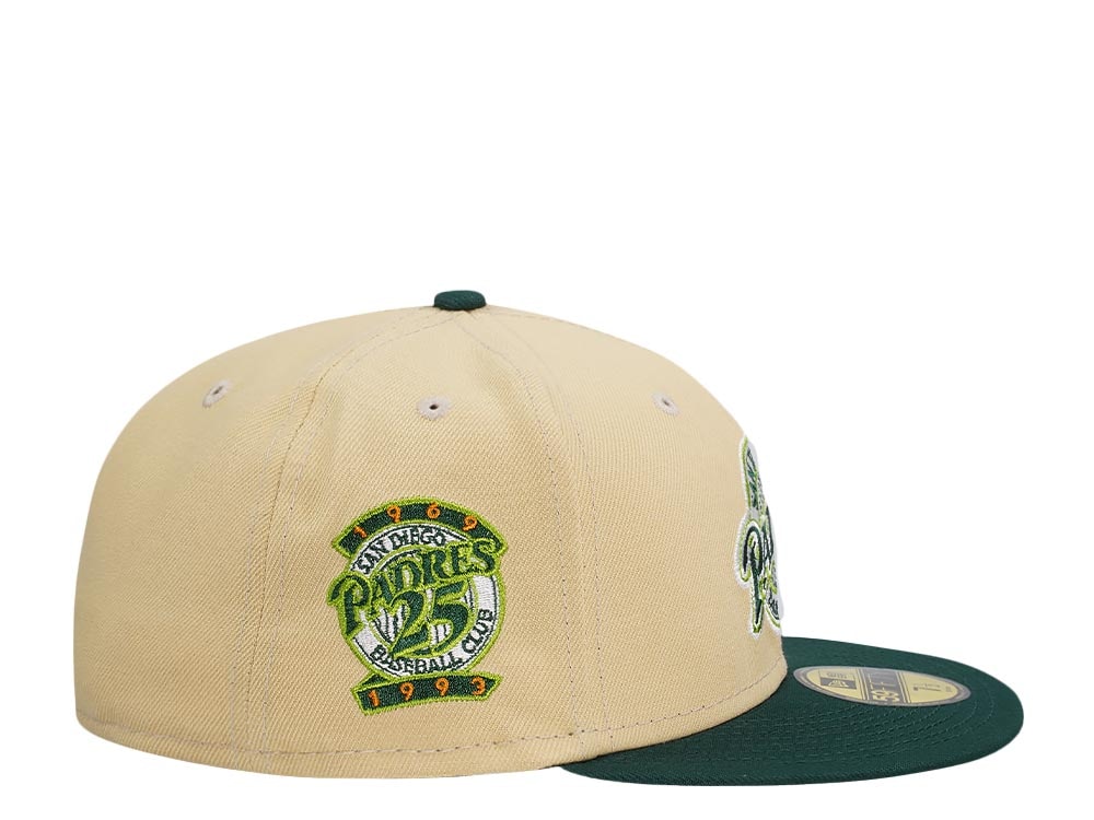 New Era San Diego Padres 25th Anniversary Vegas Gold Two Tone Throwback Edition 59Fifty Fitted Hat