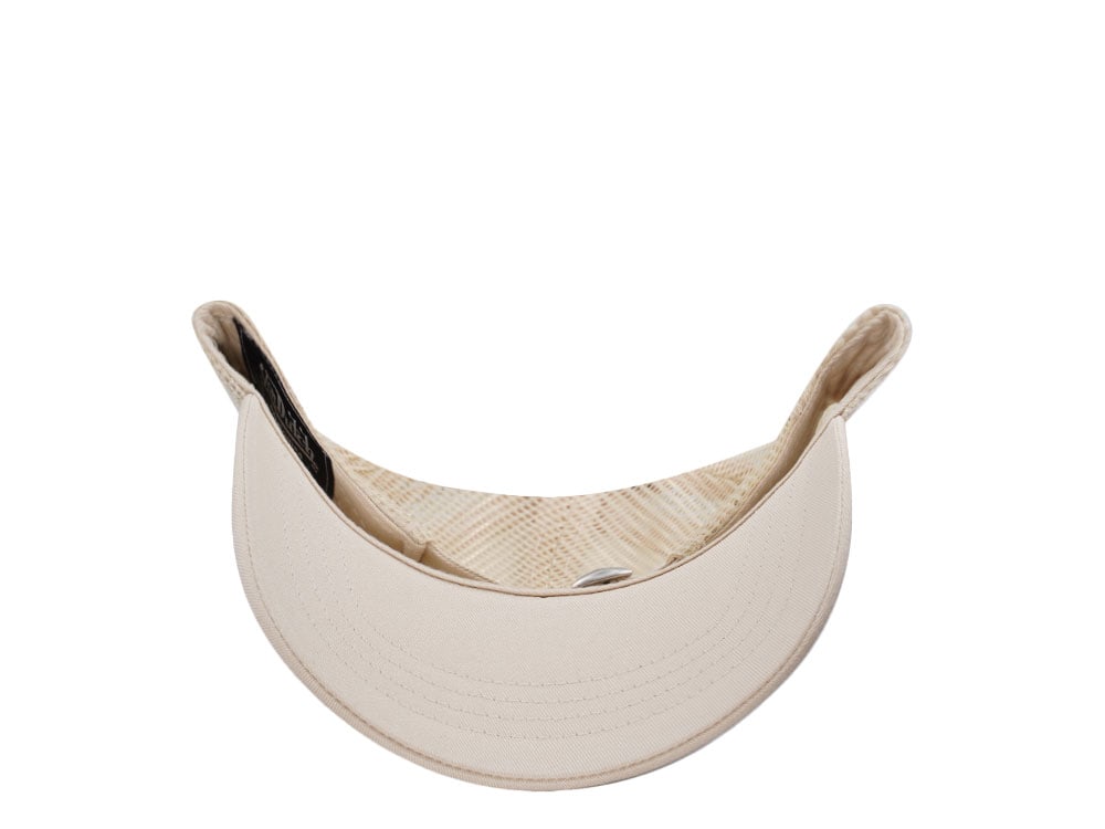 Von Dutch Oval Patch Beige Trucker Strapback Hat
