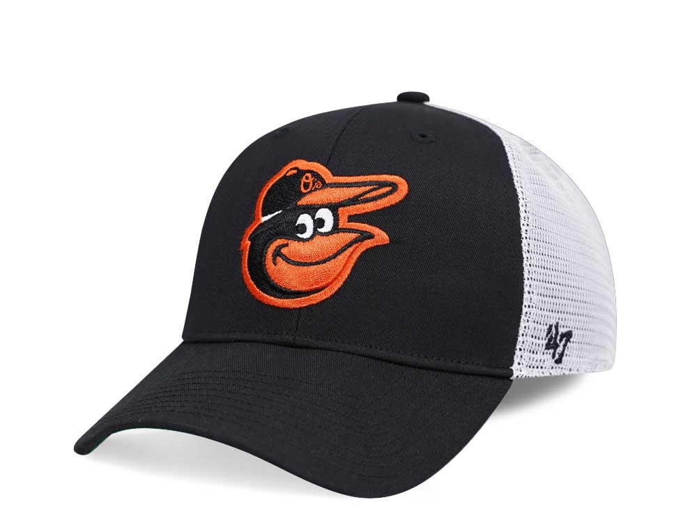 47Brand Baltimore Orioles Black Branson MVP Trucker Snapback Hat