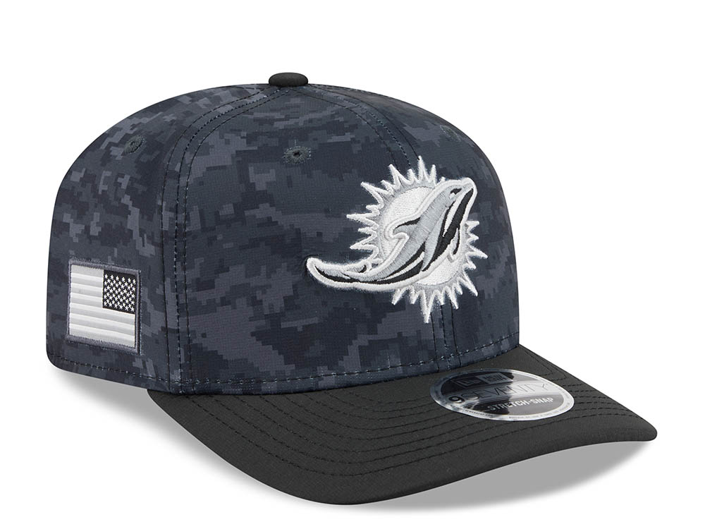 New Era Miami Dolphins NFL Salute to Service 2026 Digi Camo Black 9Seventy Stretch Snapback Hat