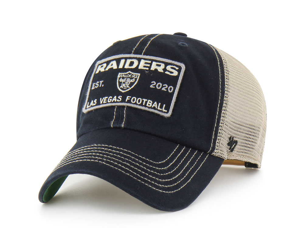 47 Brand Las Vegas Raiders Vintage Black Clean Up Trucker Snapback Hat