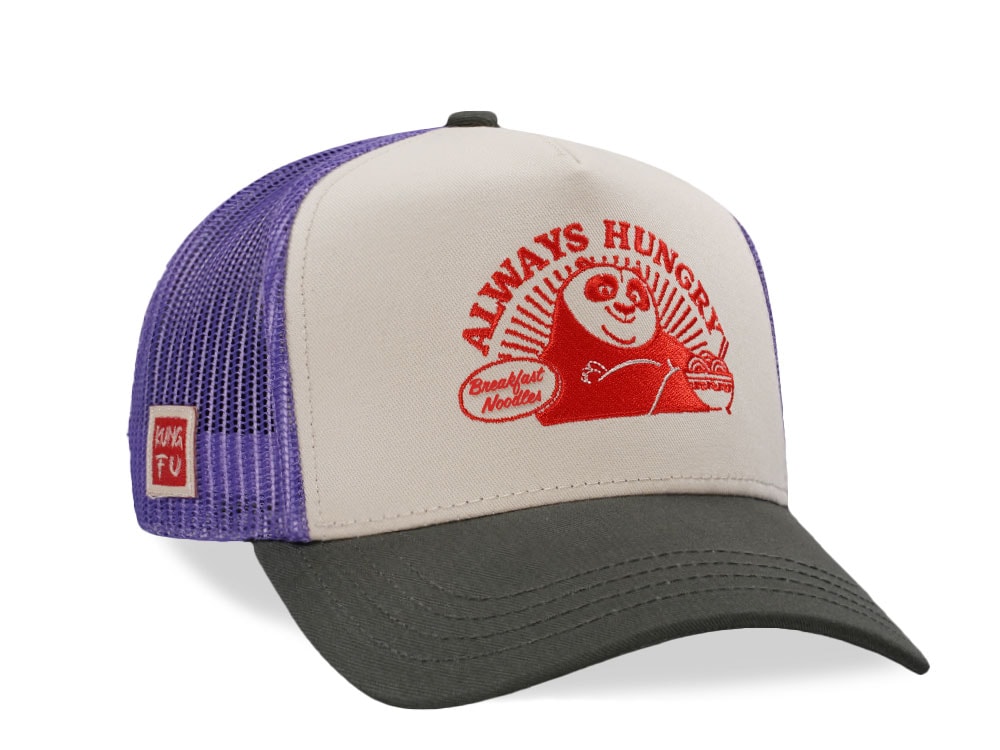 Capslab Kung Fu Panda Always Hungry Beige Trucker Snapback Hat