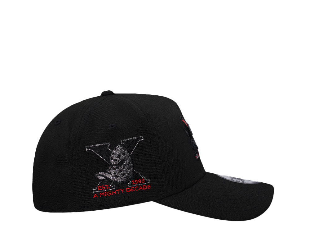 New Era Anaheim Ducks 10th Anniversary Metallic Blackout Red Edition 9Forty A Frame Snapback Hat