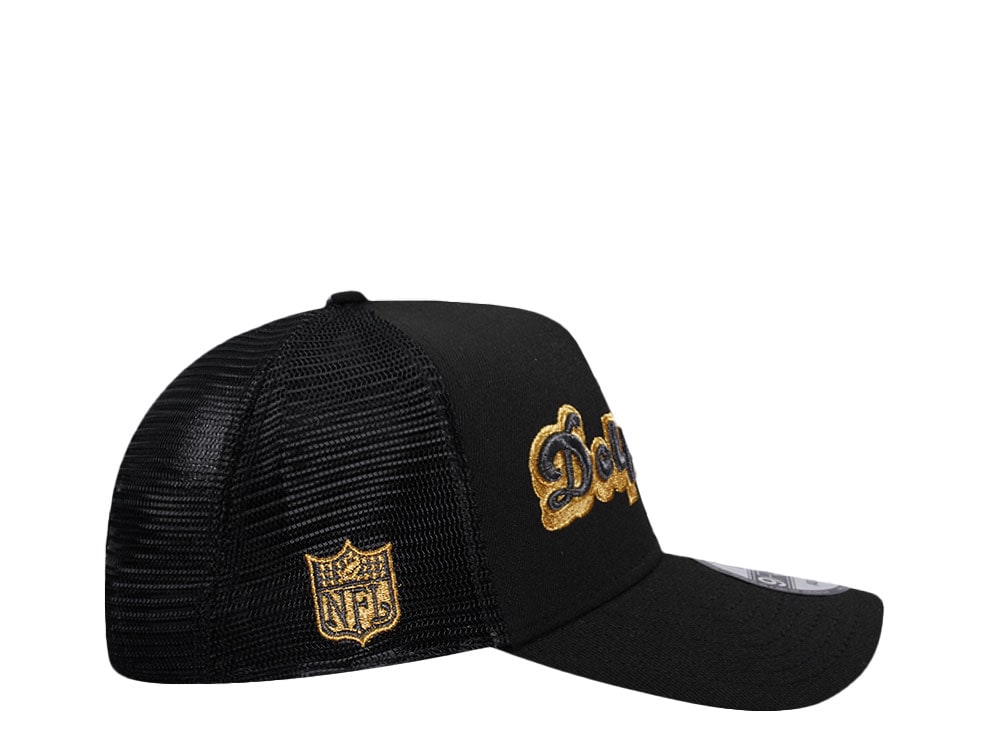 New Era Miami Dolphins Black and Gold Classic Edition Trucker A Frame 9Forty Hat