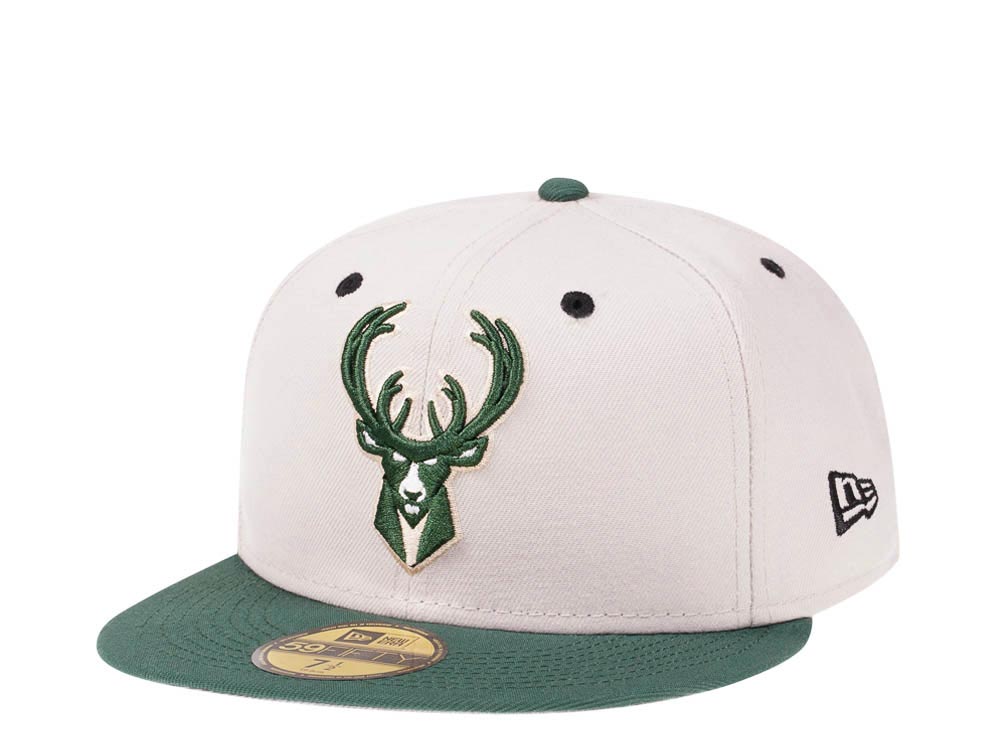 New Era Milwaukee Bucks Stone Two Tone Edition 59Fifty Fitted Hat