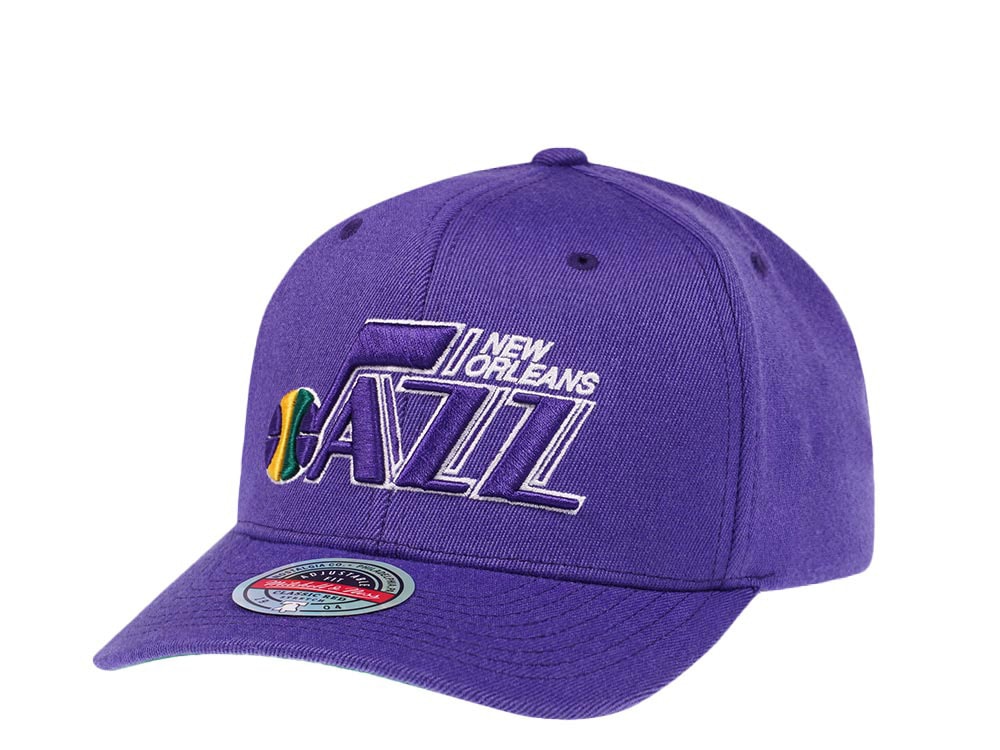 Mitchell & Ness Utah Jazz Team Ground Red Line Solid Flex Purple Snapback Hat