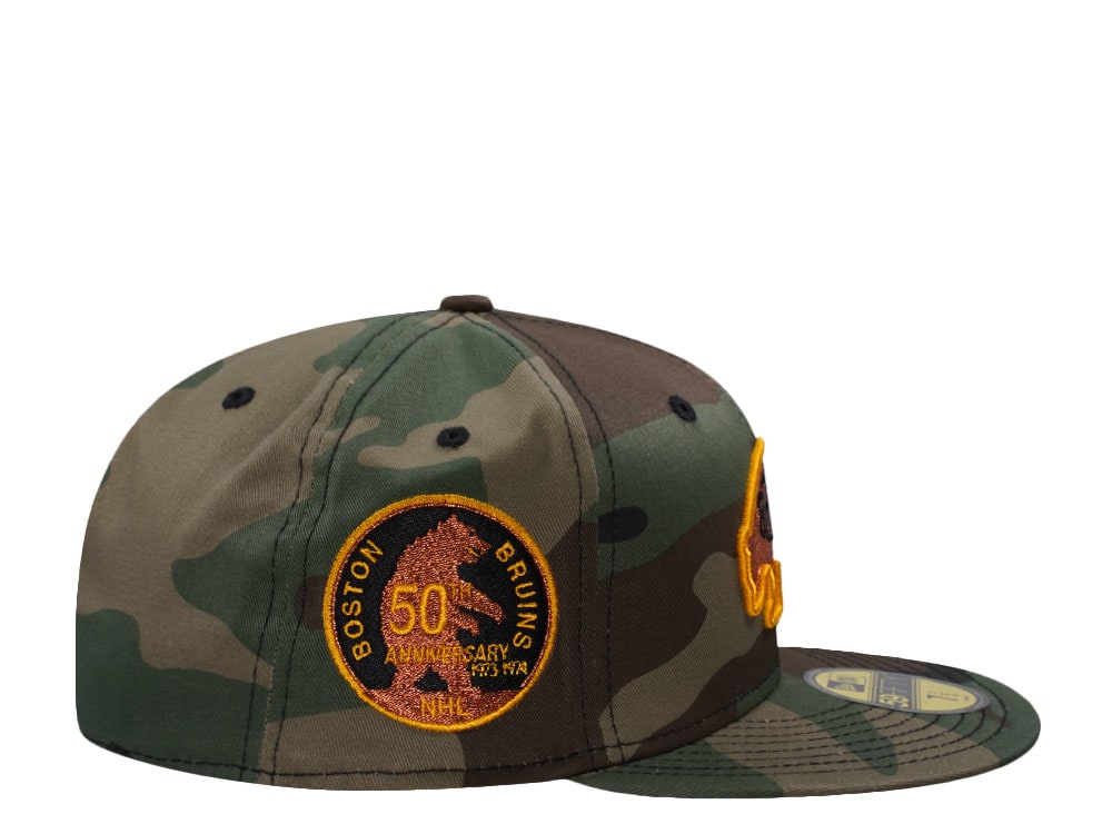 New Era Boston Bruins 50th Anniversary Woodland Camouflage Edition 59Fifty Fitted Hat