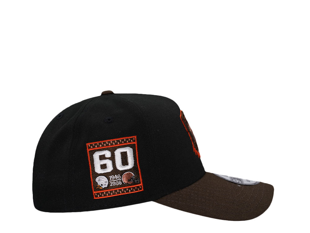 New Era Cleveland Browns 60th Anniversary Black Two Tone Edition 9Forty A Frame Snapback Hat