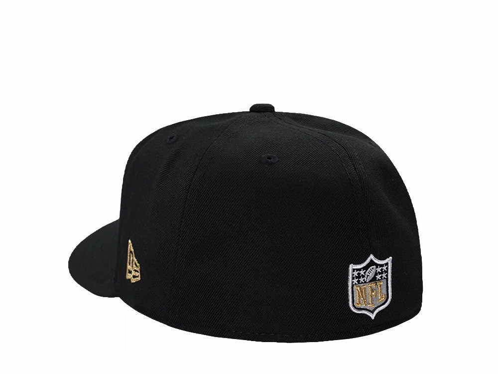 New Era New Orleans Saints Black Classic Edition Pre Curved 59Fifty Fitted Hat