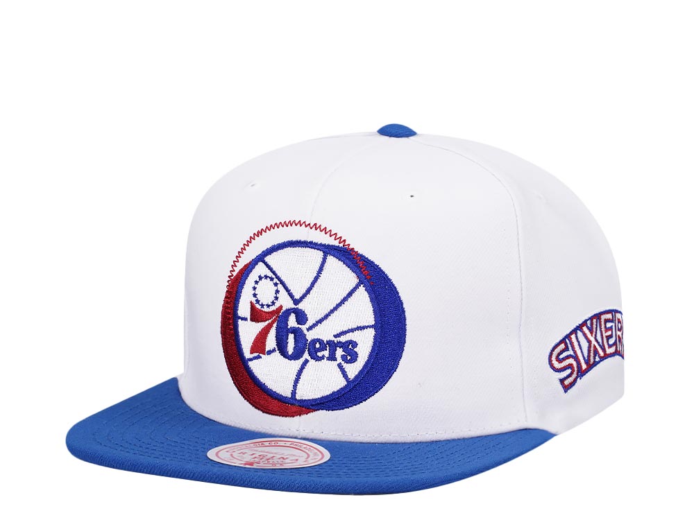 Mitchell & Ness Philadelphia 76ers Logo Blur Hardwood Classic Snapback Hat